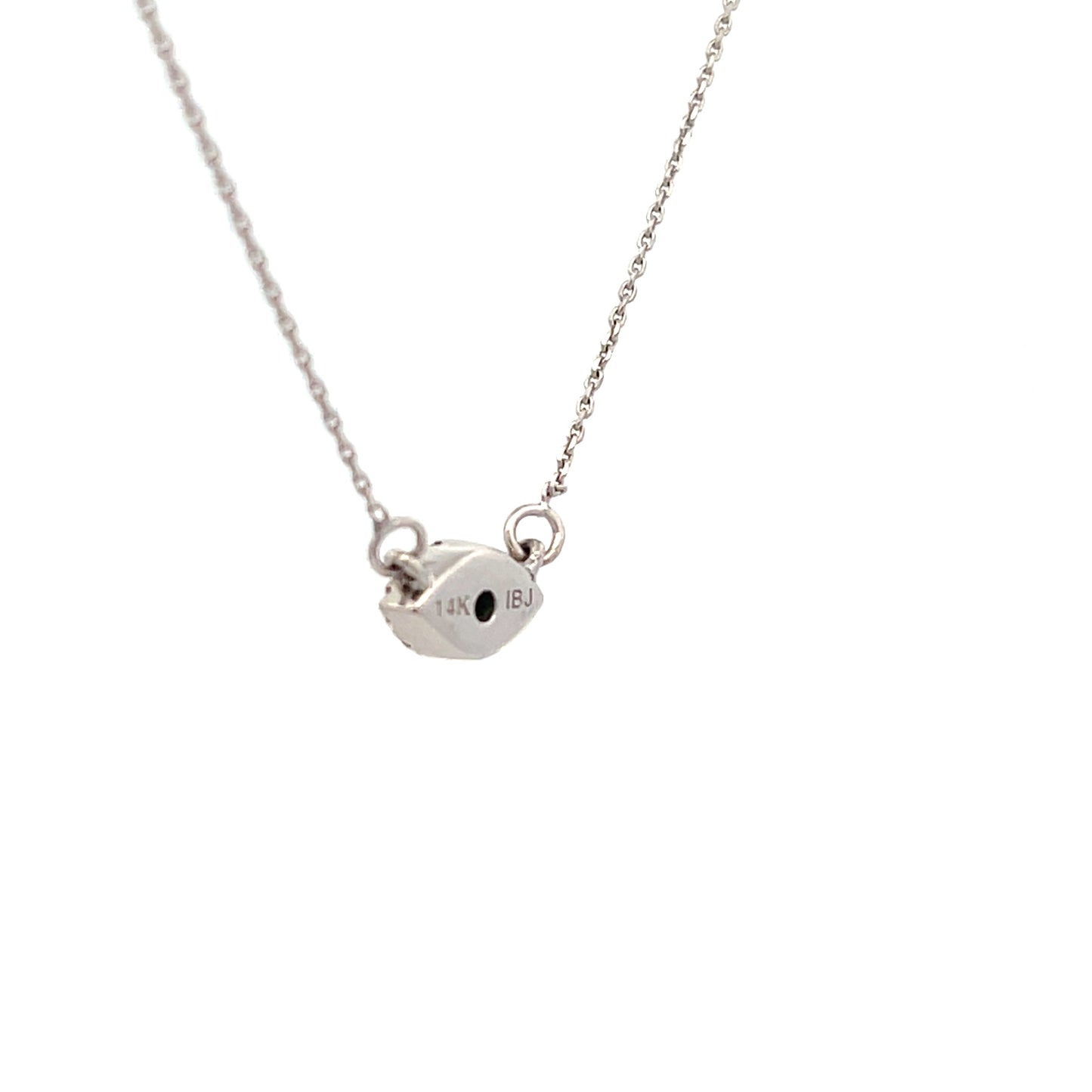 .12ct Pendentif Émeraude et Diamant en Or Blanc 14KT