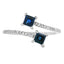 Bague en diamant saphir naturel de 0,61 ct en or blanc 14KT