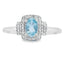 Anillo de Diamante de .45ct de Aguamarina en Oro Blanco de 10KT