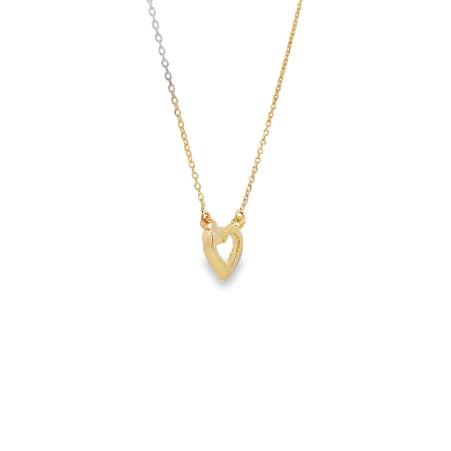 Pendentif cœur en diamant de 0,03 ct en or jaune 14KT