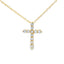 Colgante de Cruz de Diamante de 0.11ct en Oro Amarillo de 14KT