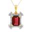 1.87ct Garnet and Diamond Pendant in 10KT Yellow Gold