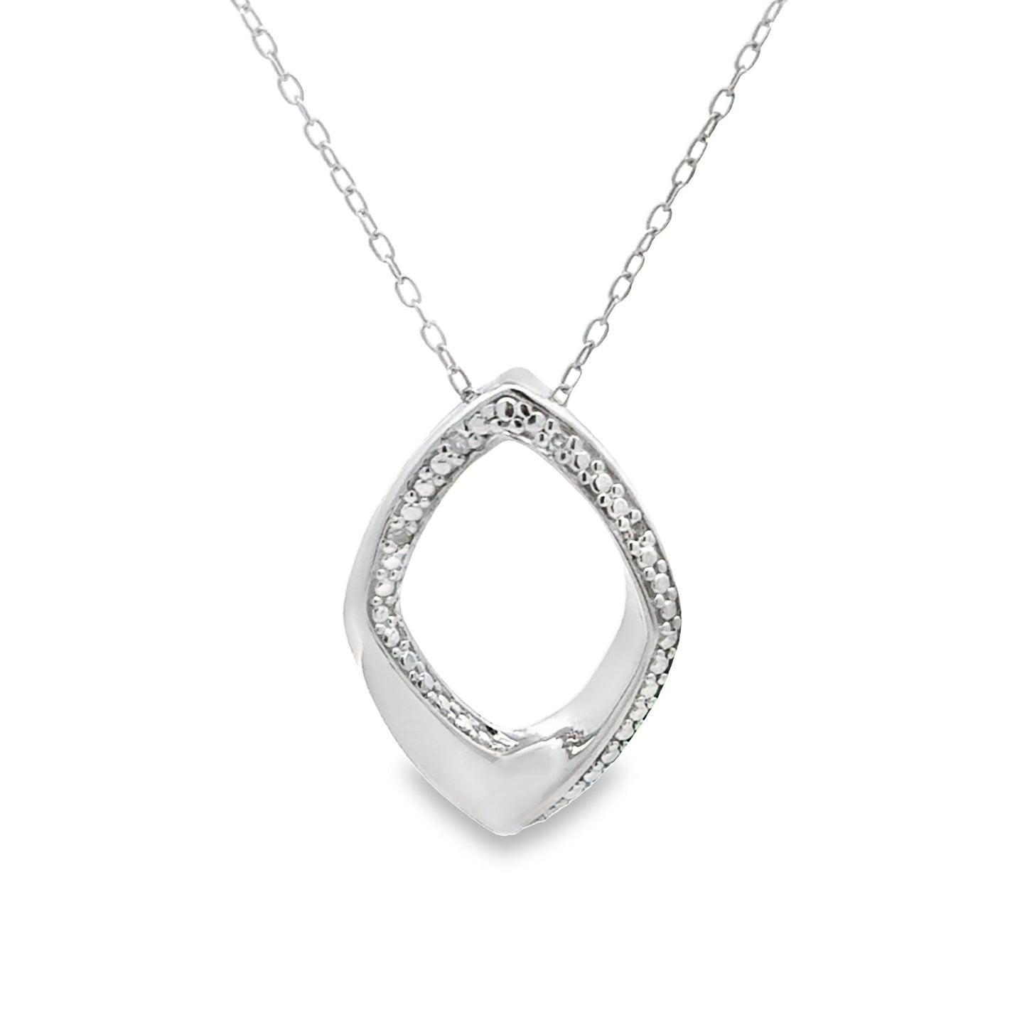 Colgante de Moda de Diamante Genuino en Plata de Ley