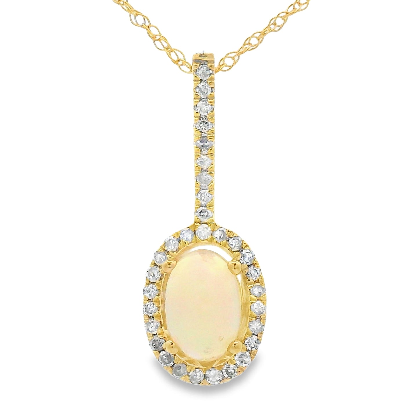 .10ct Colgante de Moda con Diamante de Ópalo en Oro Amarillo de 10KT