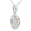 .04ct Pendentif en Opale et Diamant en Or Blanc 10KT