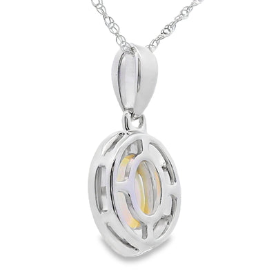.04ct Opal Diamond Pendant in 10KT White Gold