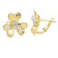 Genuine Cubic Zirconia Flower Earrings in Sterling Silver