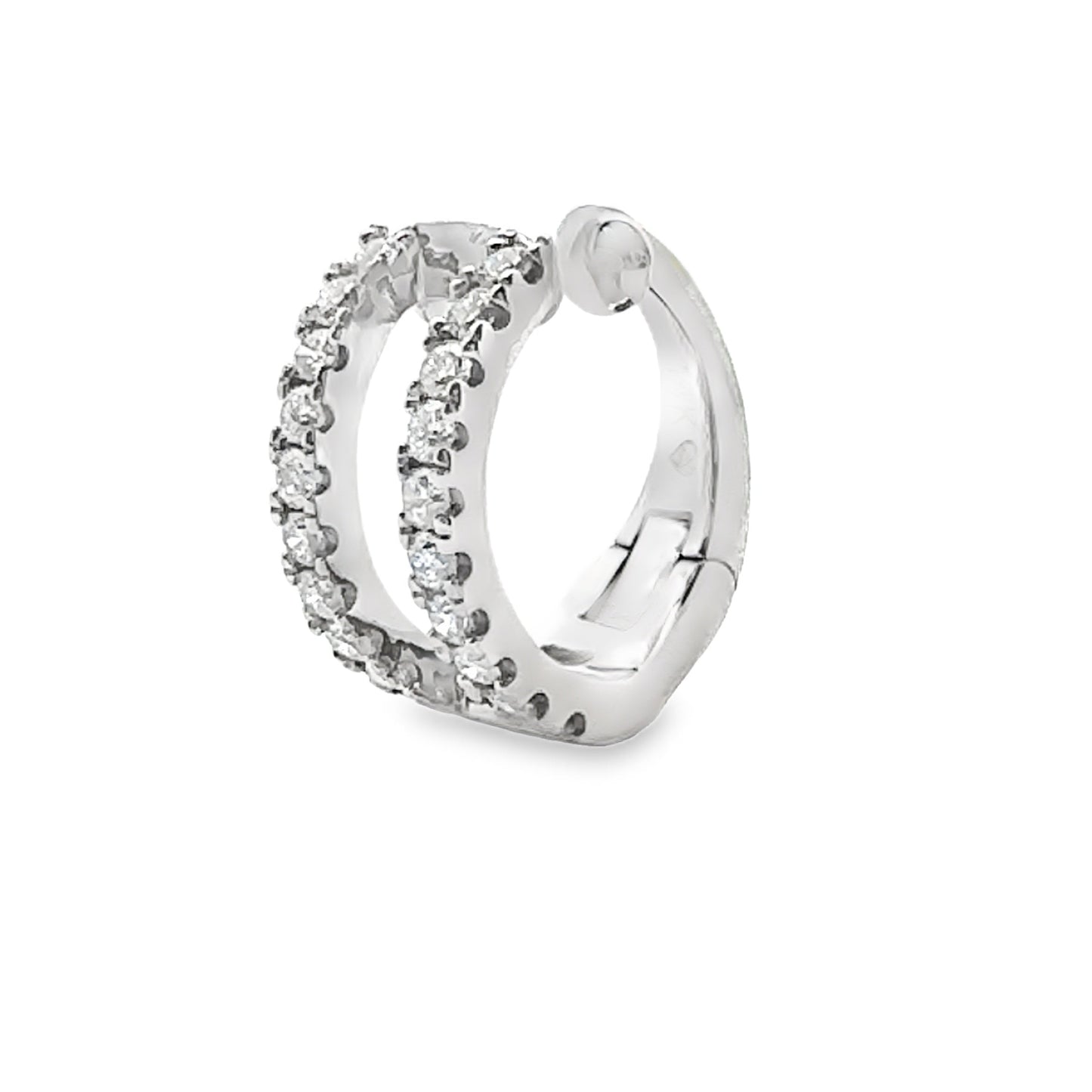 Arete de oreja de diamante natural de 0.25 ct en oro blanco de 14KT