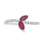 Bague en Rubis Naturel de 0,35 ct avec Diamants en Or Blanc 14KT
