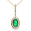 .46ct Emerald and Diamond Pendant in 10KT Yellow Gold