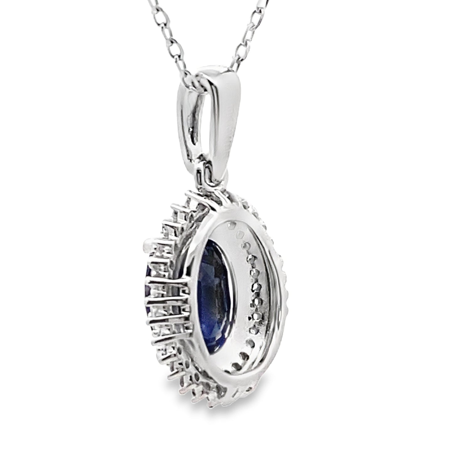 Sapphire Diamond Fashion Pendant in 10KT White Gold
