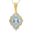 Pendentif de mode en diamant aquamarine en or jaune 10KT