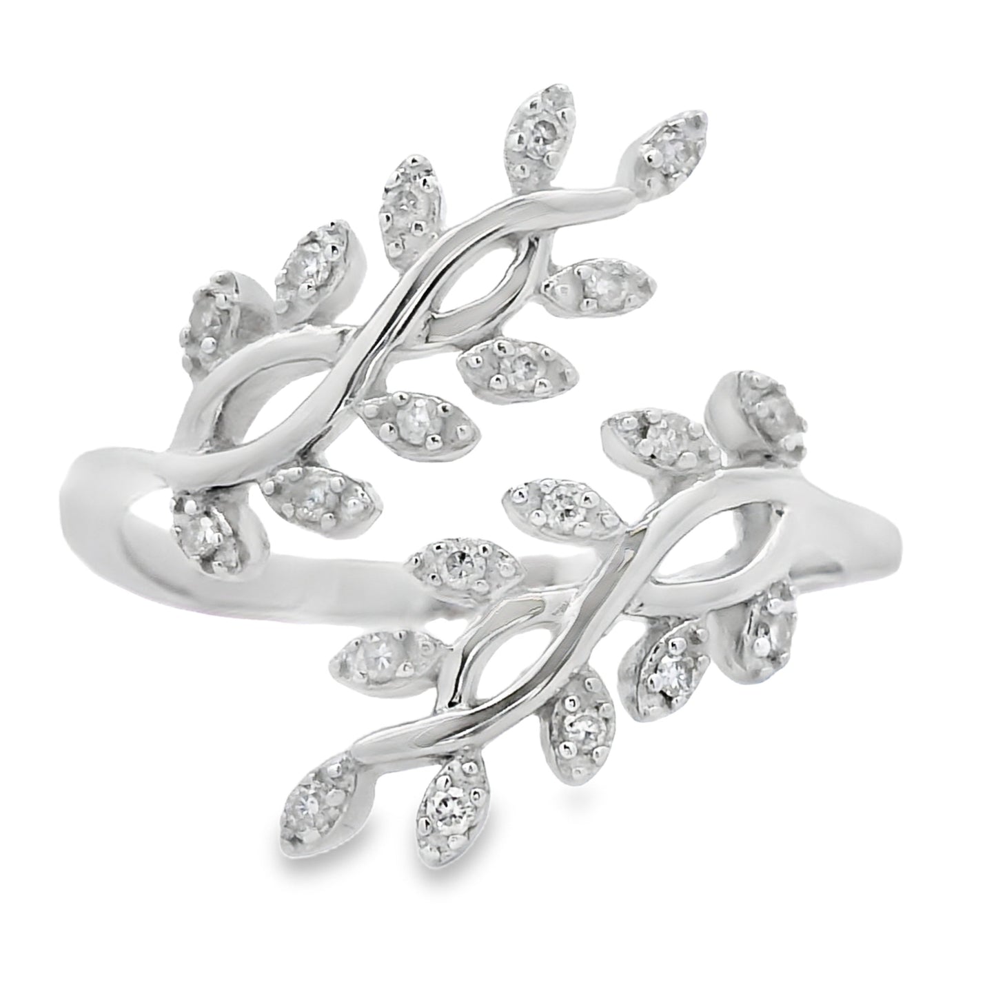 Anillo de Diamante Genuino de .10ct en Plata Esterlina