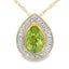 .47ct Pendentif en Péridot et Diamant en Or Jaune 10KT