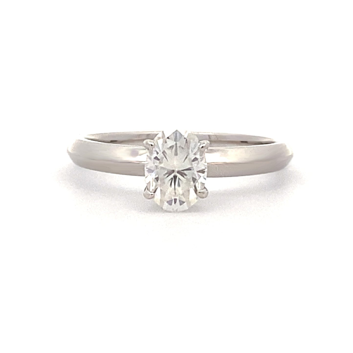 Bague de fiançailles en argent sterling avec moissanite naturel de 0,88 ct
