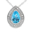 Pendentif en topaze bleue et diamant en or blanc 10KT
