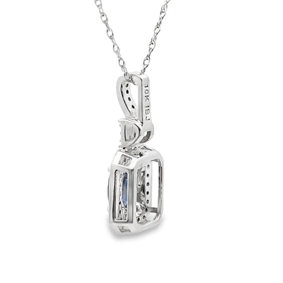 .66ct Sapphire and Diamond Pendant in 10KT White Gold