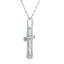 Pendentif croix en diamant de 0,08 ct en or blanc 14KT
