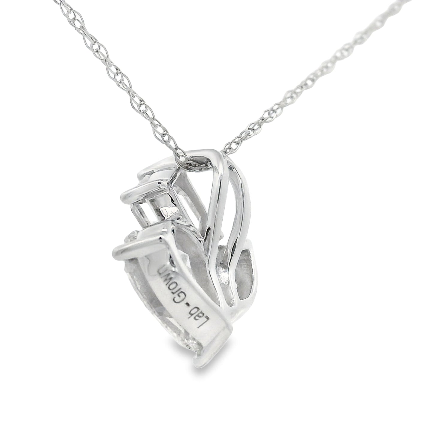 14KT White Gold Lab Grown Diamond Fashion Pendant