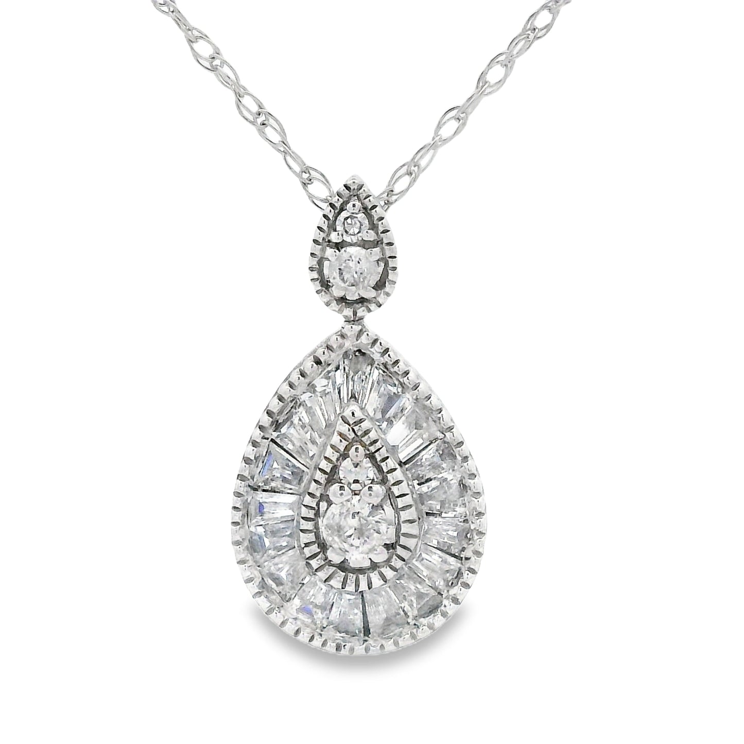 Genuine .32ct Diamond Fashion Pendant in 14KT White Gold