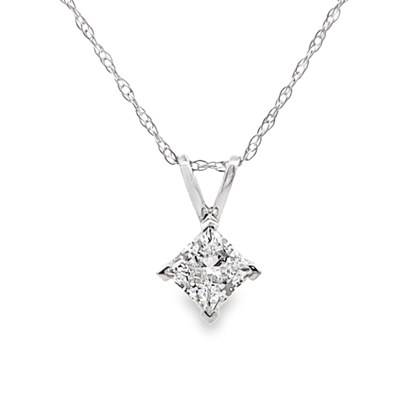 Natural .40ct Lab Grown Diamond Pendant in 14KT White Gold