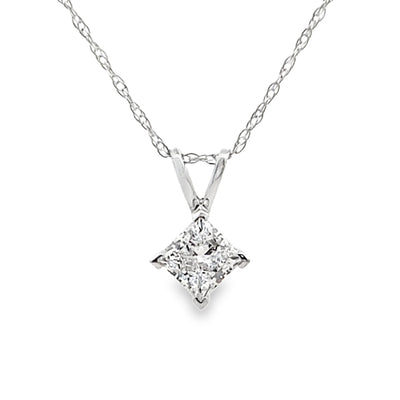 Natural .40ct Lab Grown Diamond Pendant in 14KT White Gold