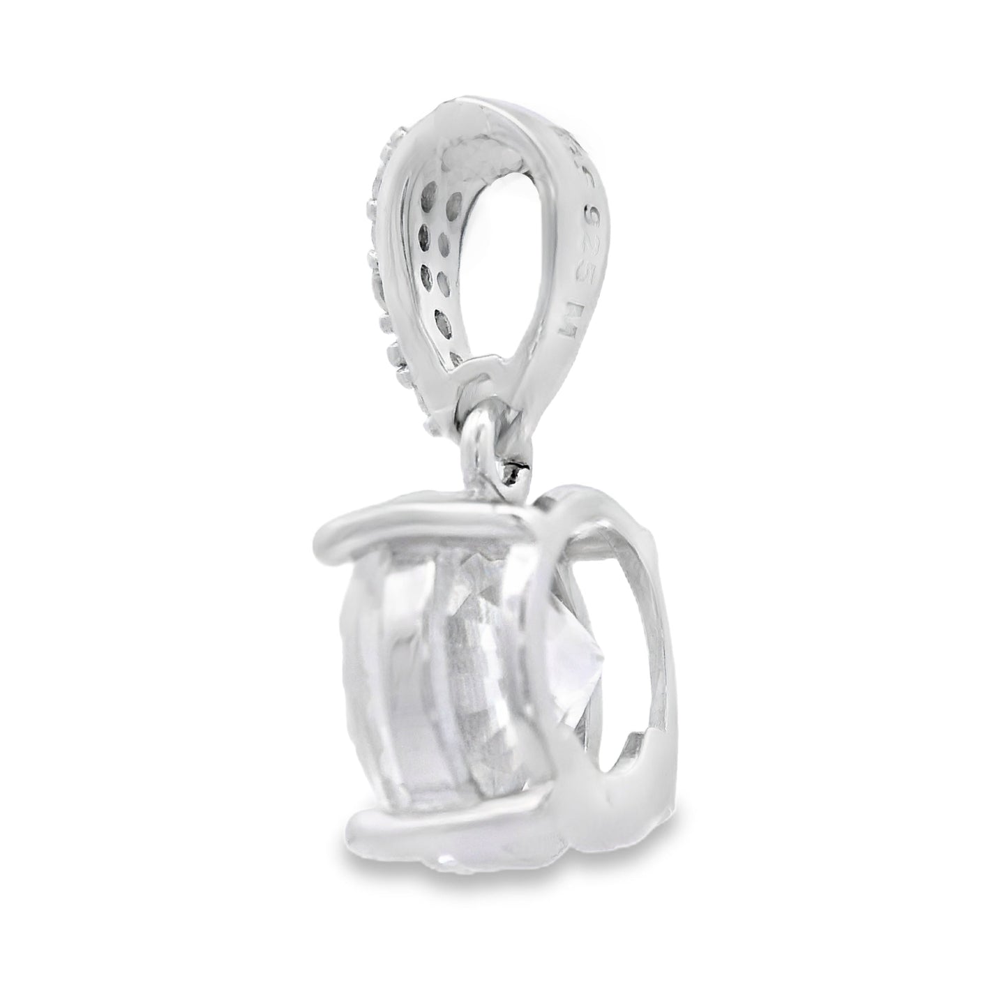 Genuine 2.00ct Moissanite Pendant in Sterling Silver