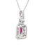 .66ct Pendentif en Rubis et Diamants en Or Blanc 10KT