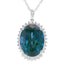Colgante de Topacio Azul de Londres en Oro Blanco de 14KT