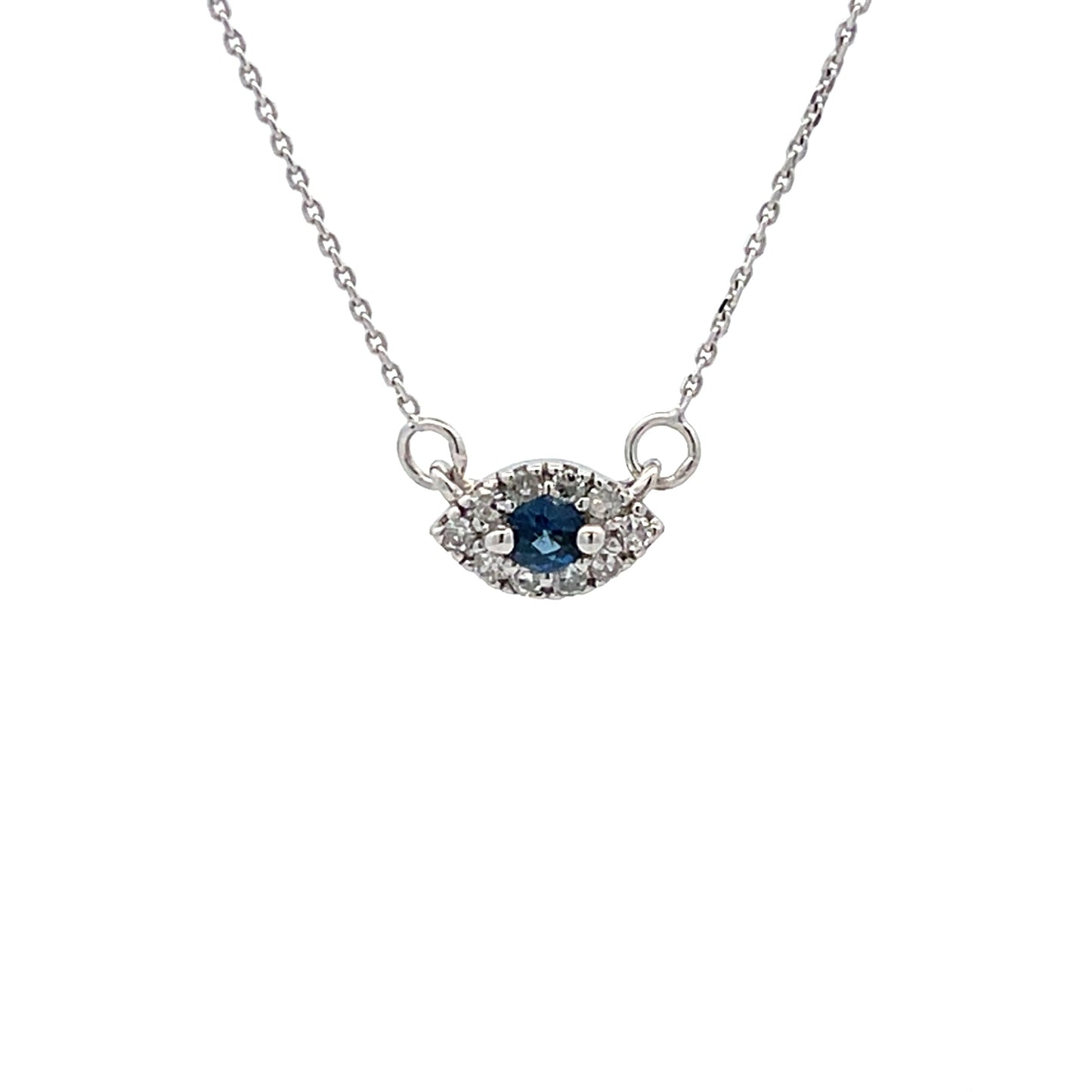 .14ct Sapphire Diamond Pendant in 14KT White Gold