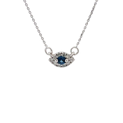 .14ct Sapphire Diamond Pendant in 14KT White Gold