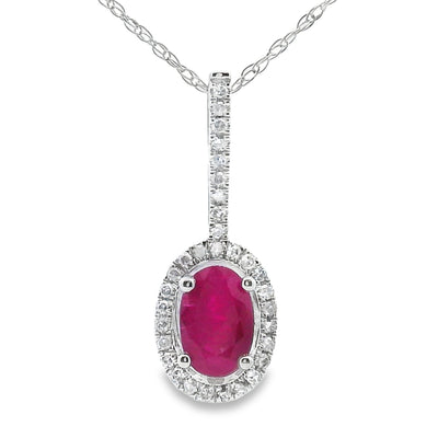 .61ct Ruby and Diamond Pendant in 10KT White Gold