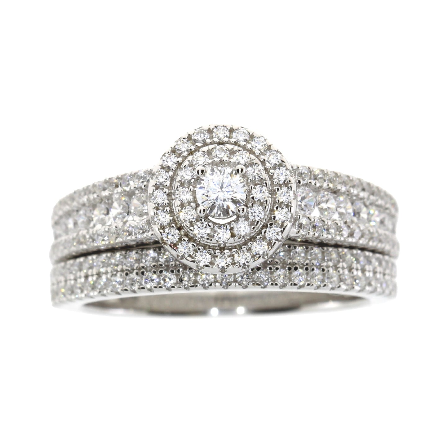 Bague de fiançailles en zircon cubique naturel en argent sterling