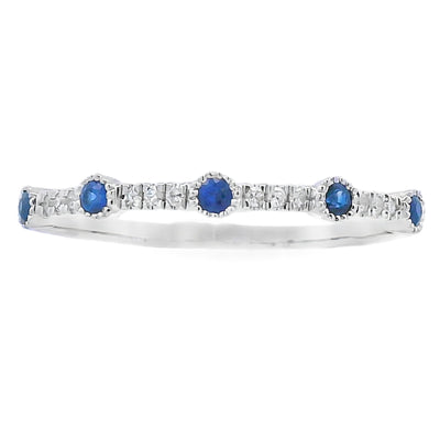 Sapphire Diamond Stackable Band Set in 14KT White Gold