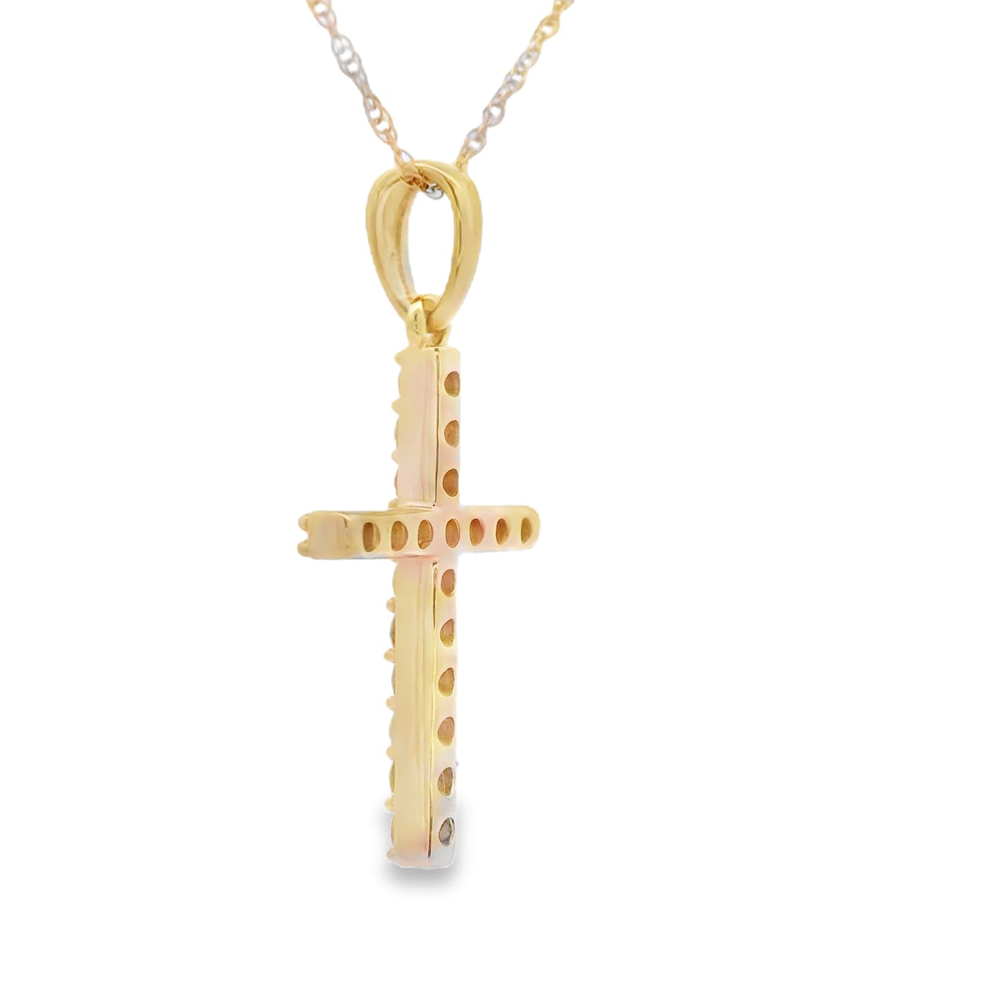.25ct Diamond Cross Pendant in 14KT Yellow Gold