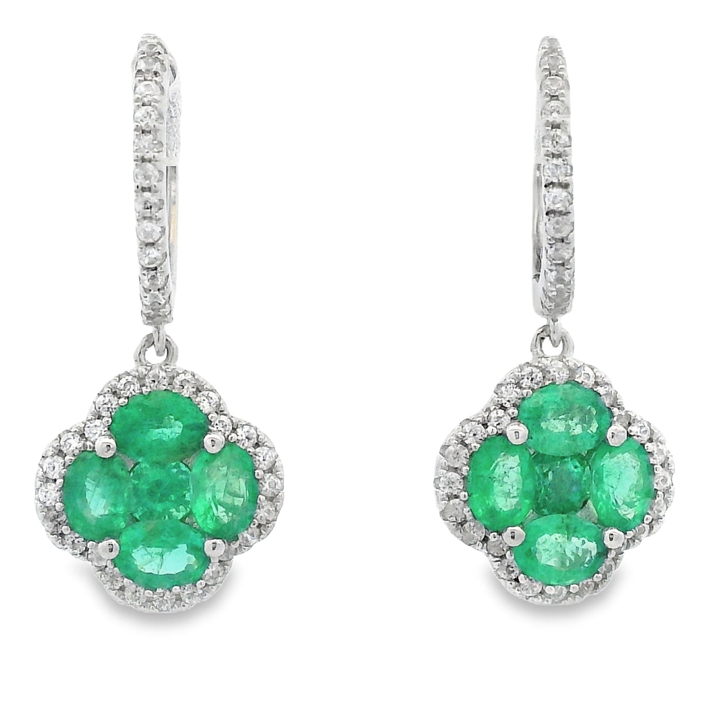 1.93ct Emerald Zircon Dangle Earrings in Sterling Silver