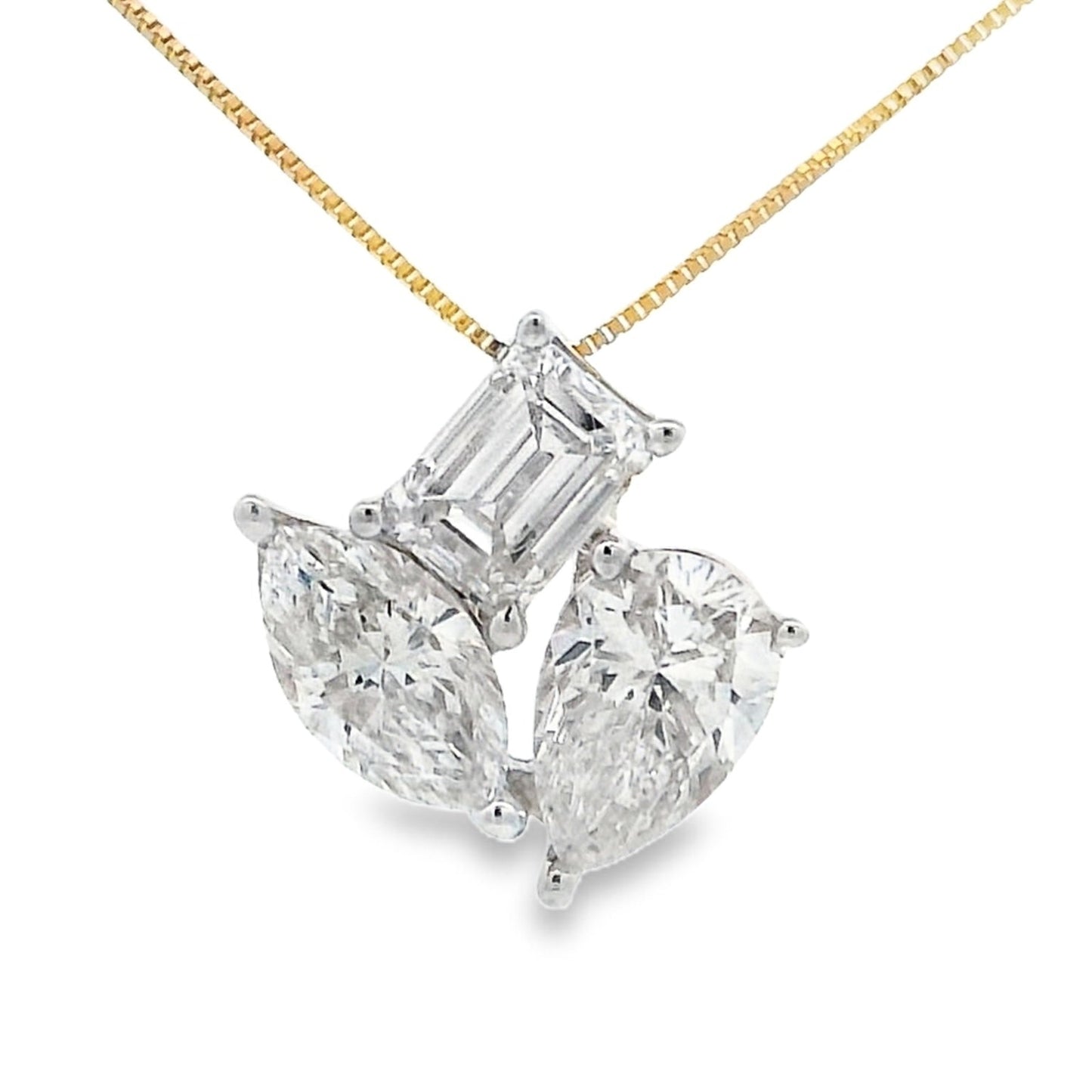 Pendentif en diamant cultivé en laboratoire en or jaune 14KT