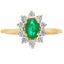 Genuine .43ct Emerald and Diamond Ring in 10KT Yellow Gold