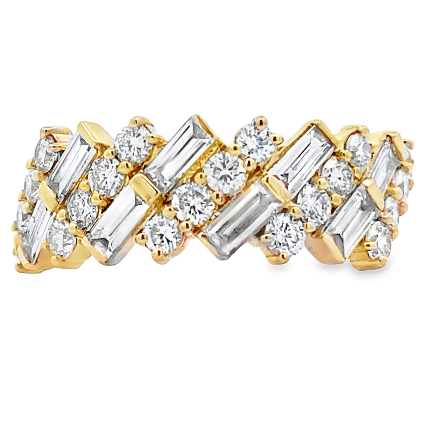 Anillo de Banda de Moda con Diamante Creado en Laboratorio de Oro Amarillo de 14KT