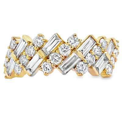 Anillo de Banda de Moda con Diamante Creado en Laboratorio de Oro Amarillo de 14KT