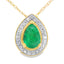 .41ct Emerald and Diamond Pendant in 10KT Yellow Gold