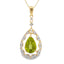 Peridot and Diamond Pendant in 14KT Yellow Gold