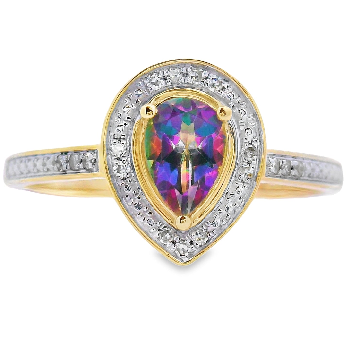 .50ct Mystic Fire Topaz & Diamond Ring in 10KT Yellow Gold