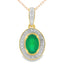 Colgante de Moda de Diamante de Calcedonia en Oro Amarillo de 10KT