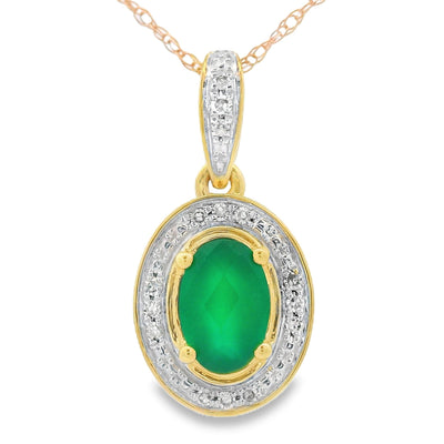 Chalcedony Diamond Fashion Pendant in 10KT Yellow Gold