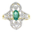 Bague en diamant émeraude naturelle de 0,70 ct en or jaune 10KT