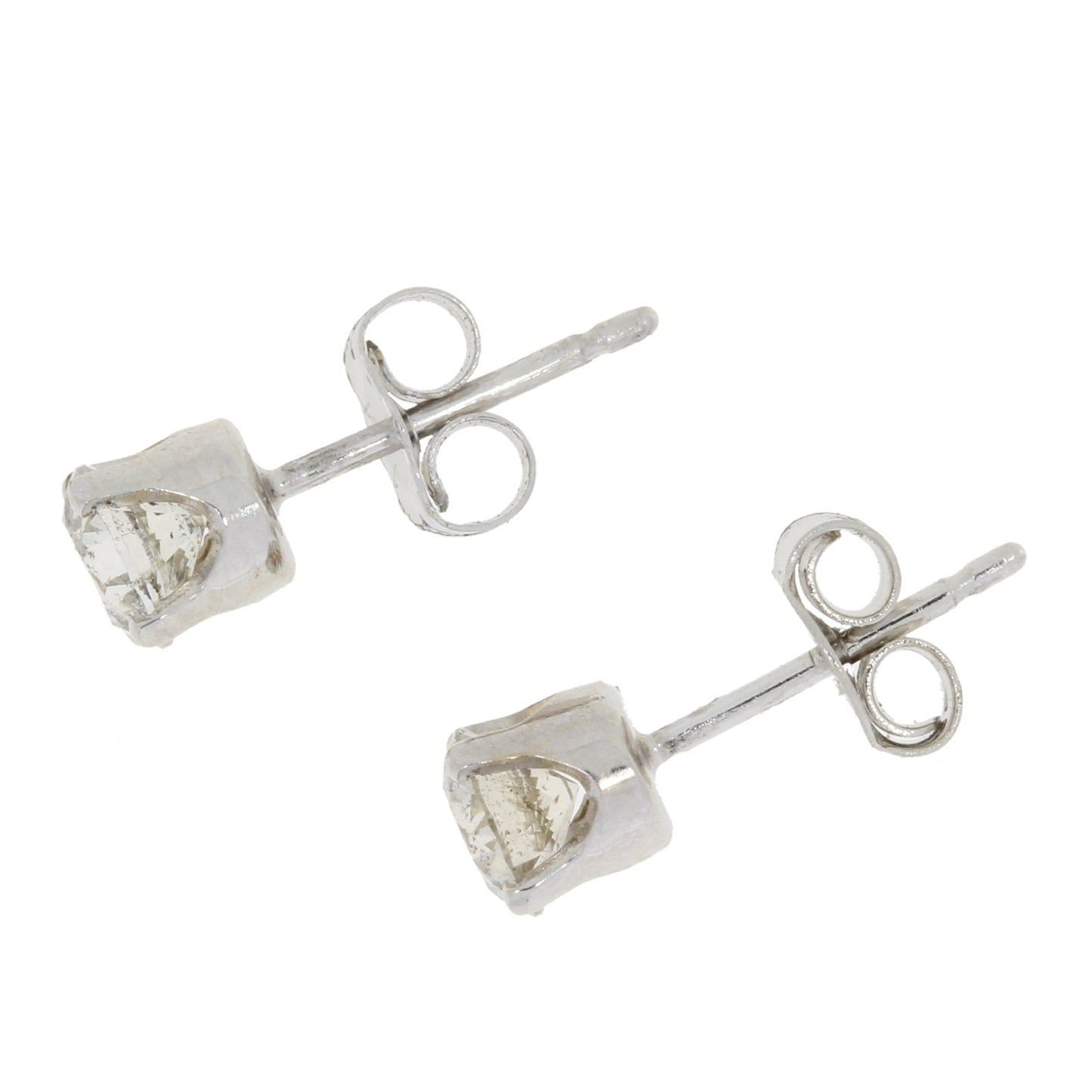 Pendientes de diamante natural de 0.75ct en oro blanco de 14KT