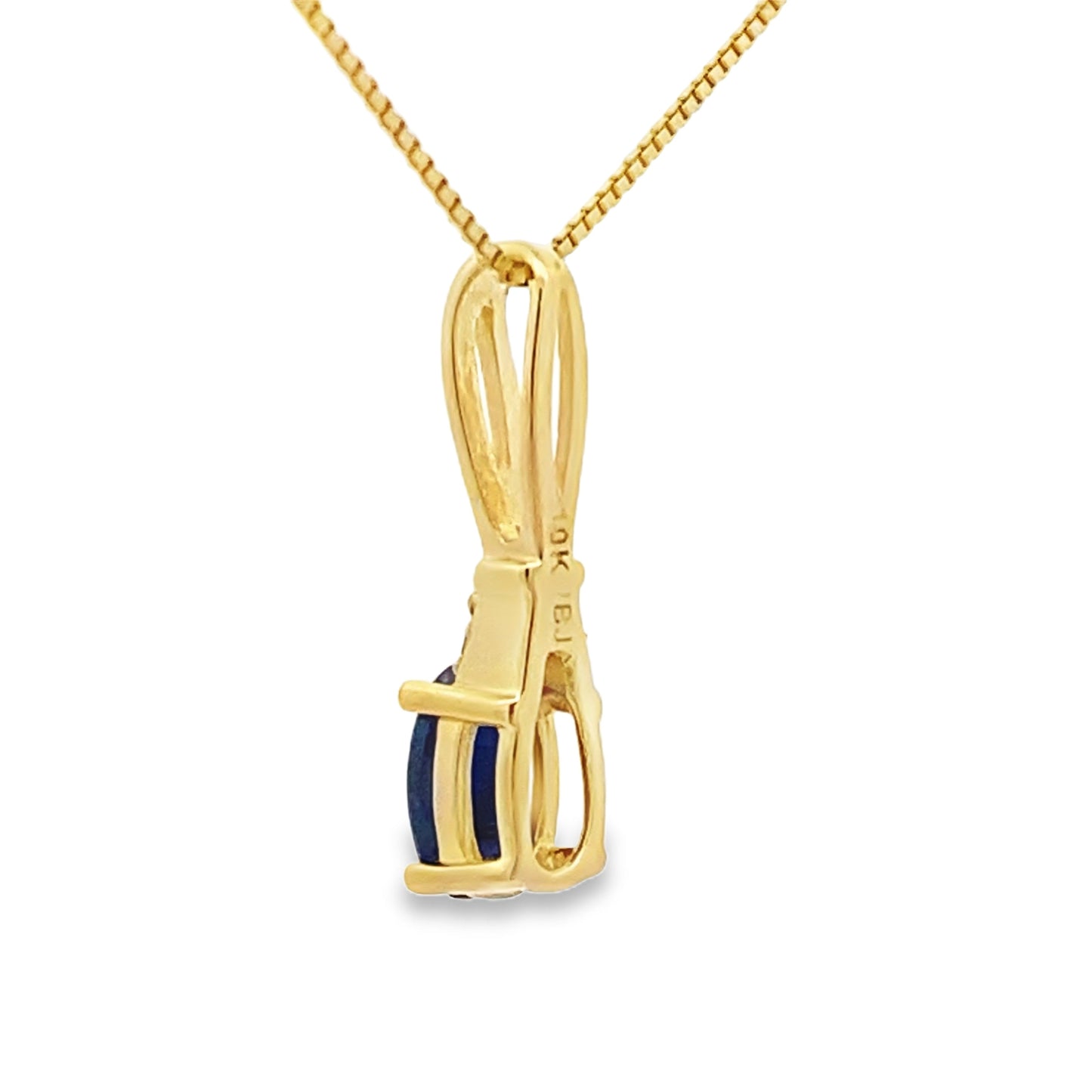 Sapphire Diamond Fashion Pendant in 10KT Yellow Gold