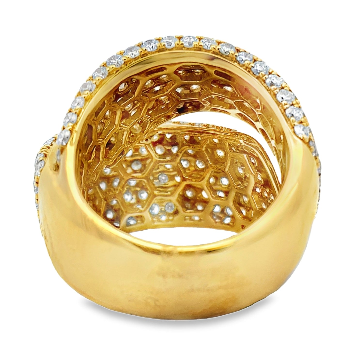 Bague en diamant véritable de 5,65 ct en or jaune 18KT