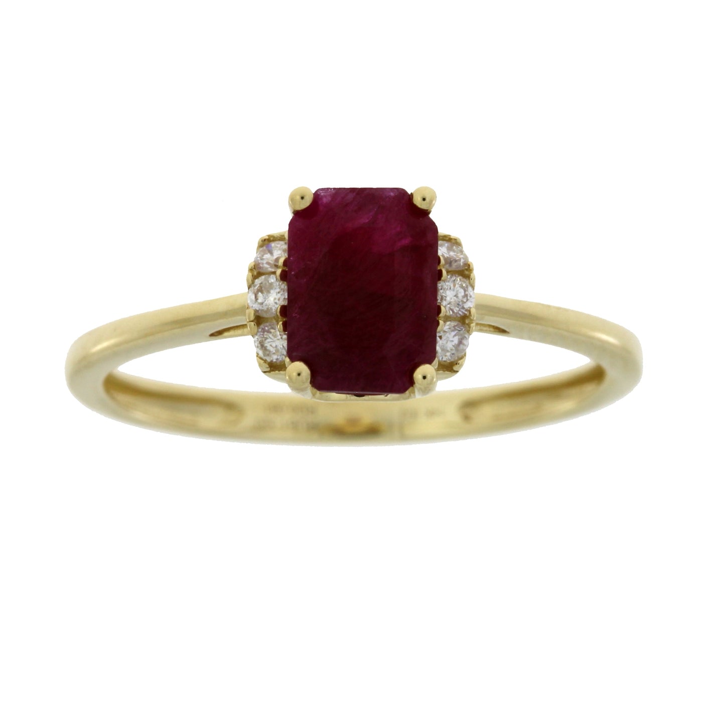 Natural 1.38ct Ruby Diamond Ring in 14KT Yellow Gold